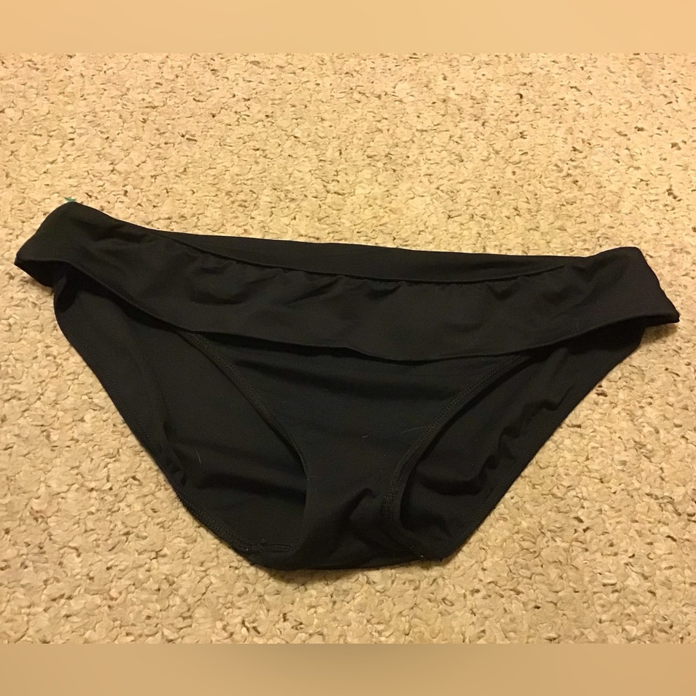 LAUREN RALPH LAUREN BLACK BIKINI BOTTOMS SZ L GUC SWIM BATHING SUIT